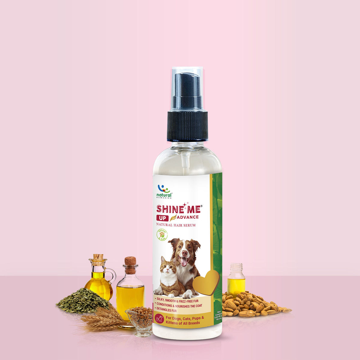 Natural Remedies Shine Me Up Advanced Hair Serum For Dogs And Cats