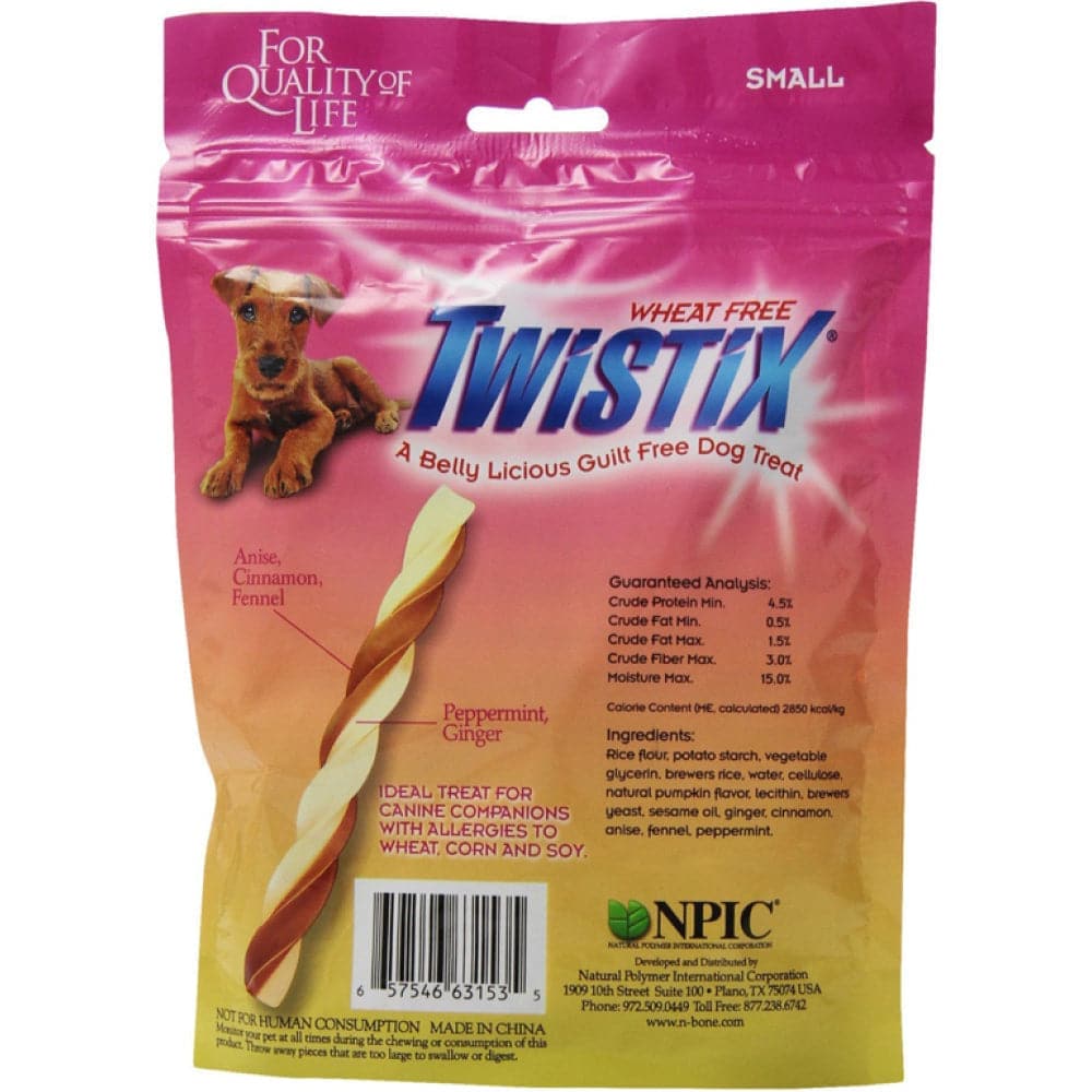 NPIC Twistix Pumpkin Spice Flavor Dog Treat — side view