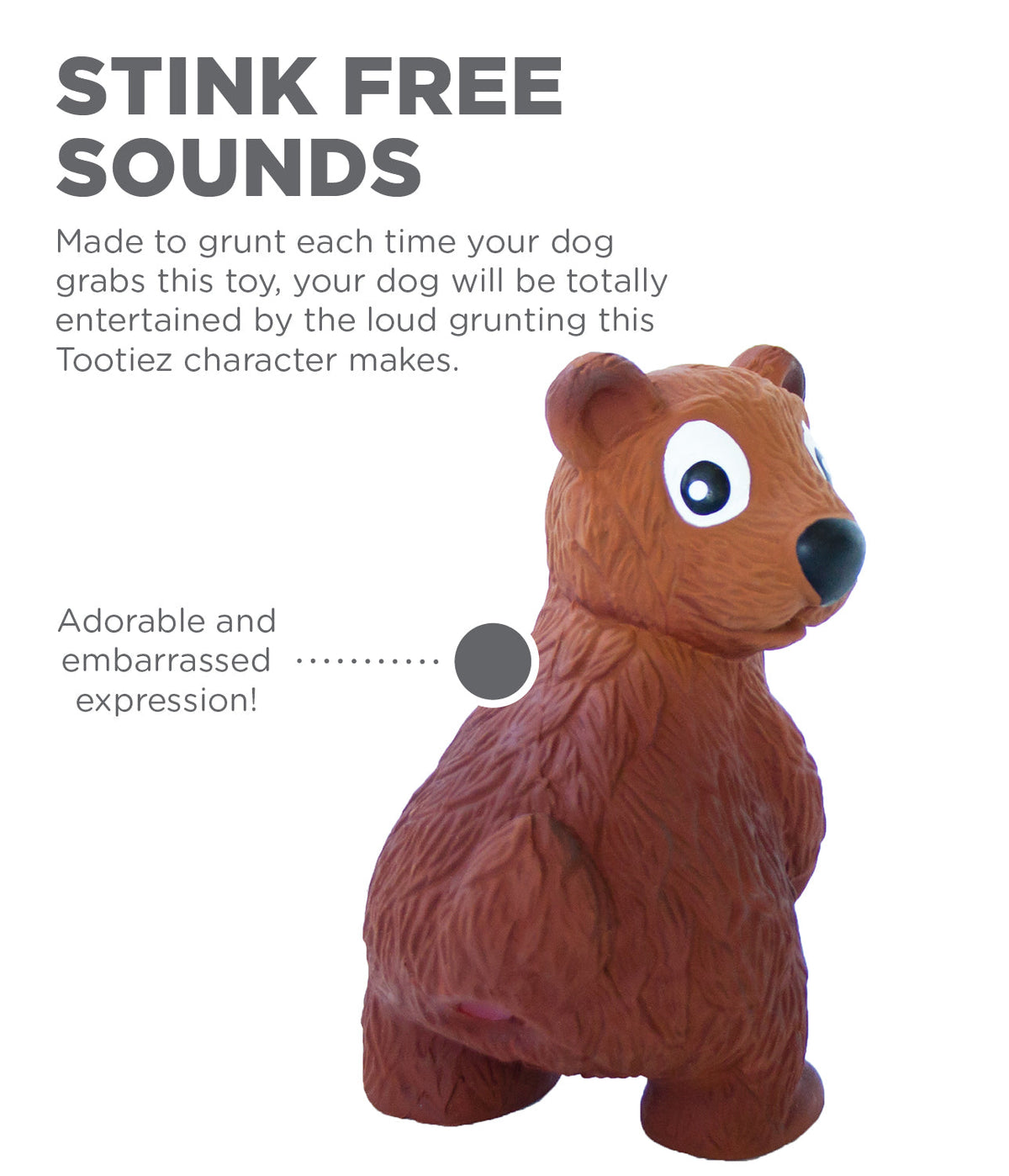 Outward Hound Tootiez Bear Latex Rubber Chew Toy for Dogs — back view