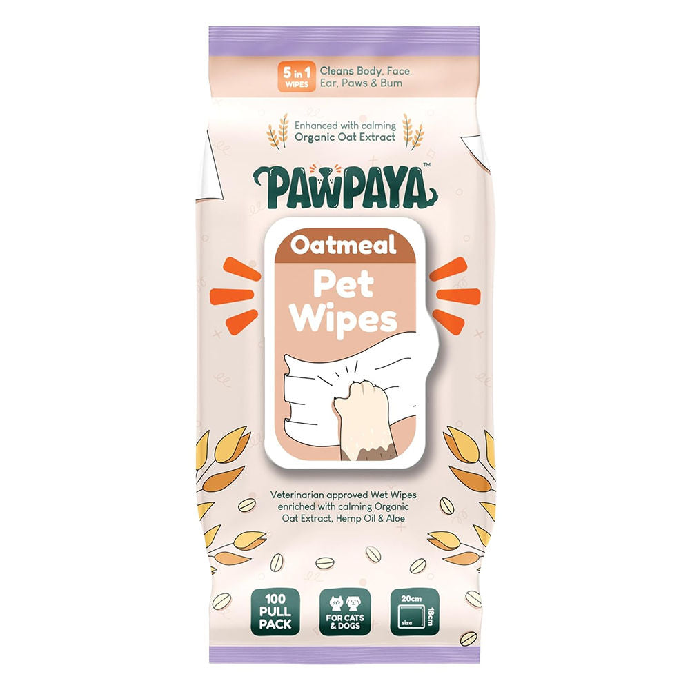 Pawpaya Oatmeal Wipes For Pets
