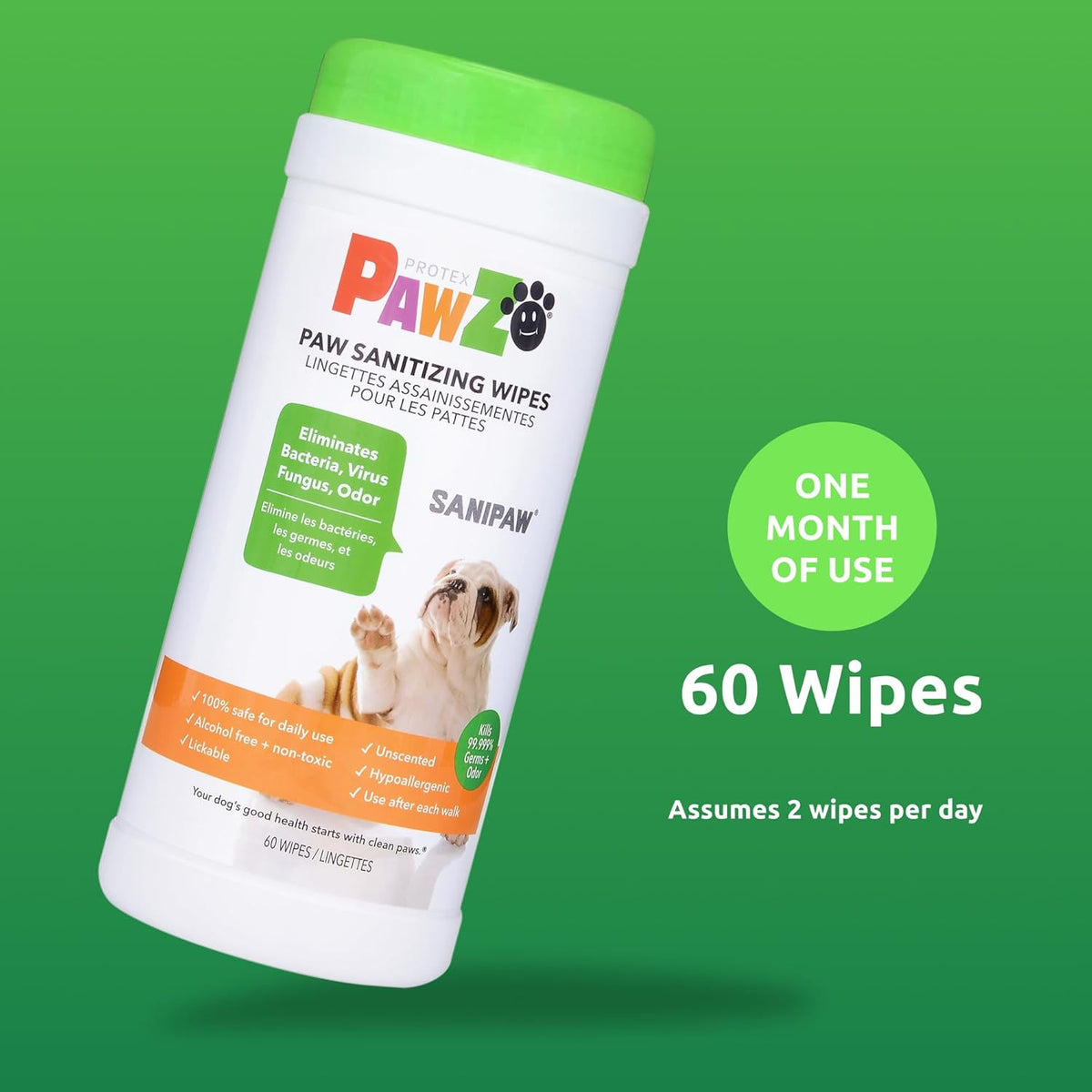 Pawz Sanipaw Wipes For Dogs And Cats White