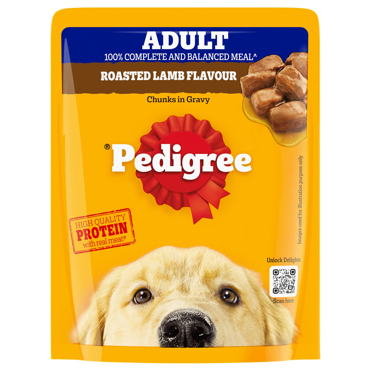 Pedigree Roasted Lamb Flavour Chunks In Gravy Adult Wet Food