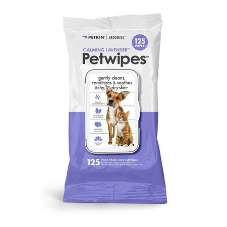 Petkin Calming Lavender Petwipes For Dogs And Cats