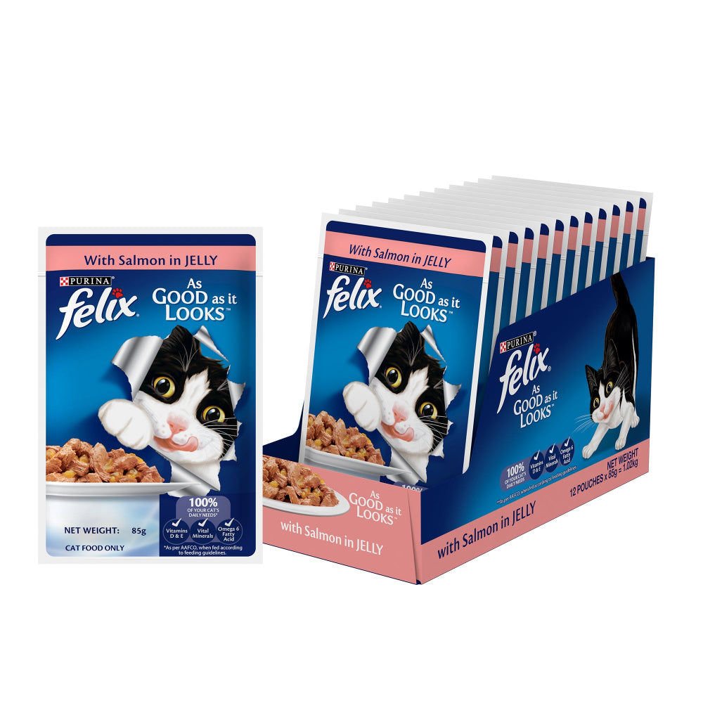 Purina Felix with Salmon in Jelly Adult Complete and Balanced Cat Wet Food