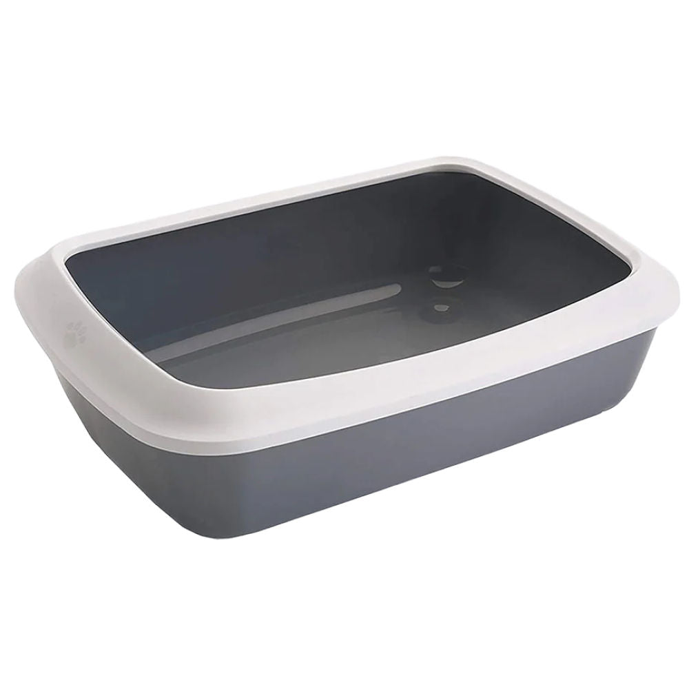 Savic Iriz Litter Tray With Rim For Cats Cold Grey