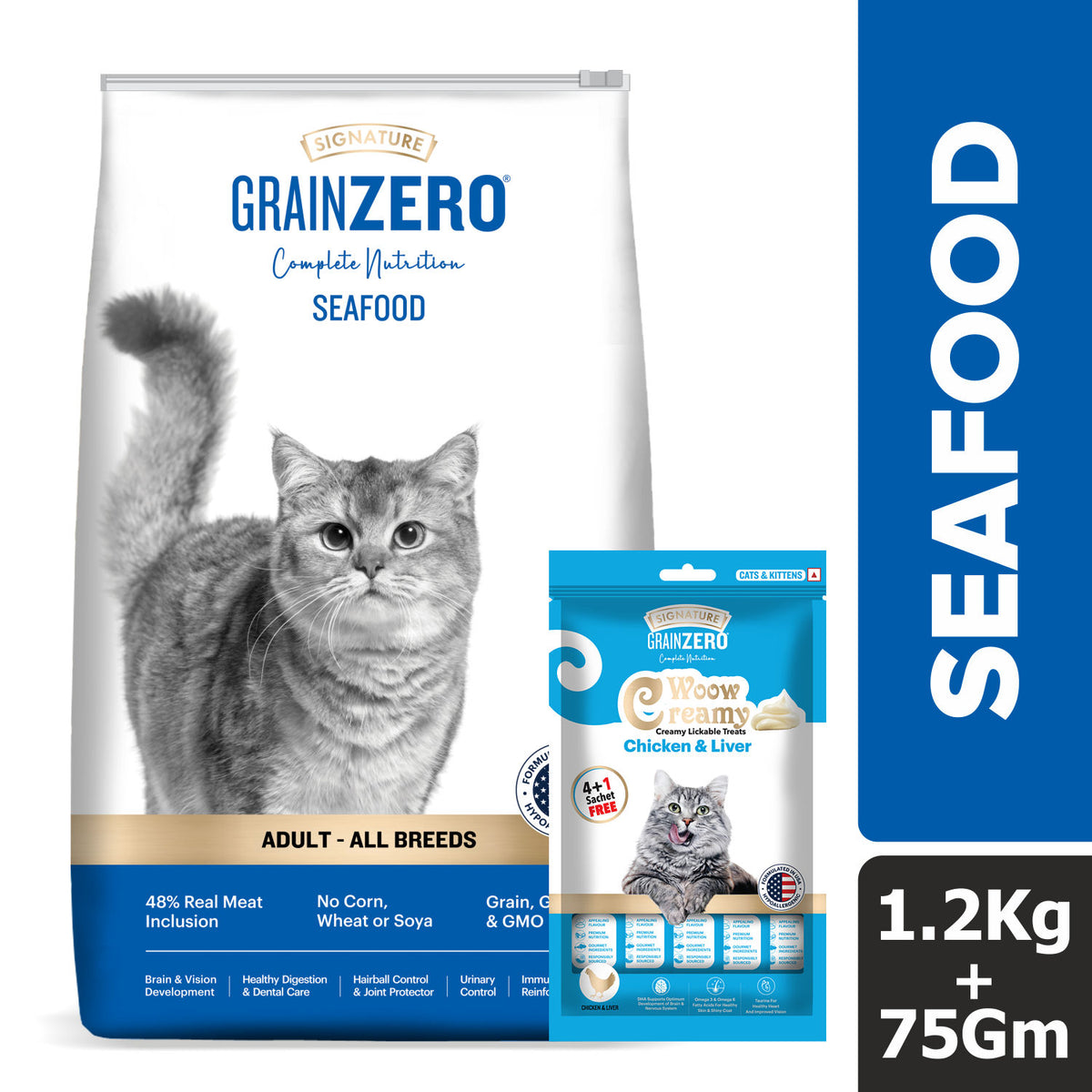 Signature Grain Zero Seafood Adult All Breed Adult Cat Dry Food