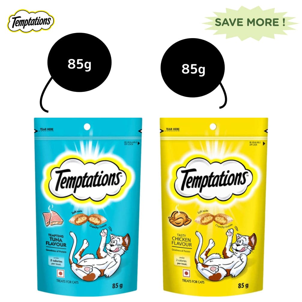 Temptations Tempting Tuna And Tasty Chicken Flavour Cat Treats Combo