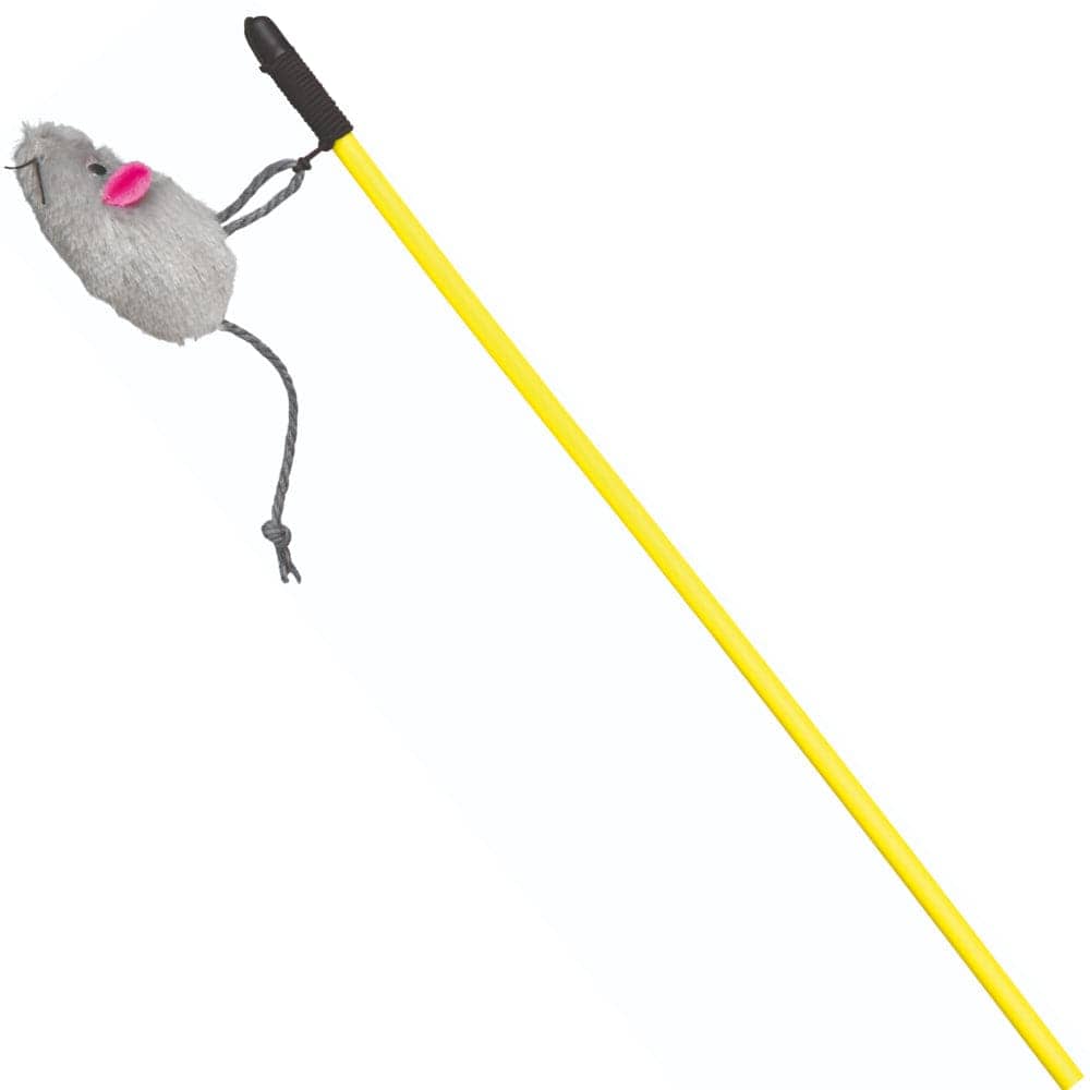 Trixie Playing Rod with Plush Mouse Toy for Cats — detail shot