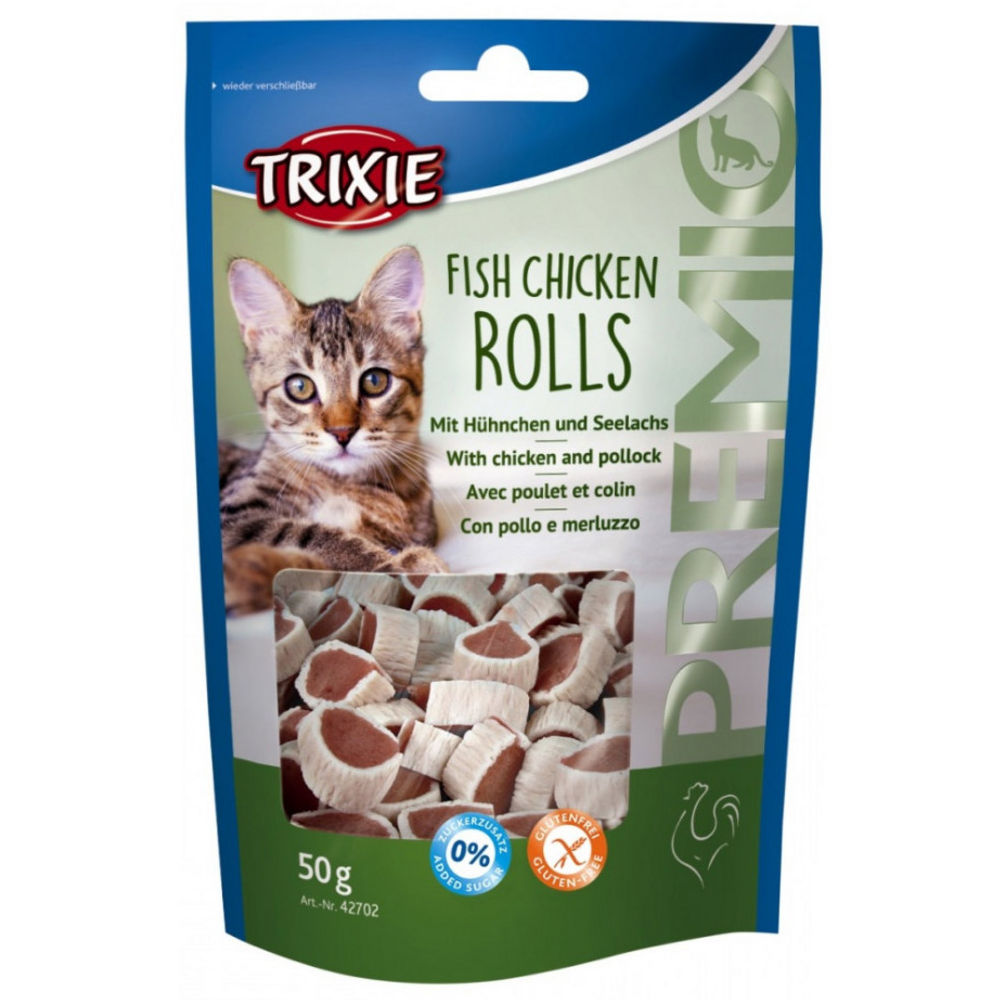 trixie-premio-fish-and-chicken-rolls-cat-treats 50g