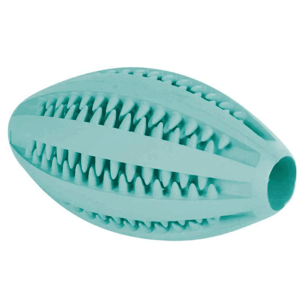 Trixie Denta Mint Flavour Natural Rubber Fun Rugby Ball