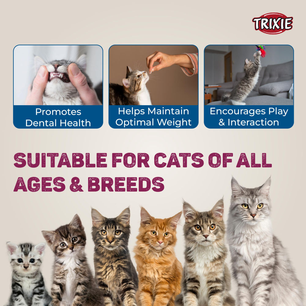 Trixie Premio Ducky Hearts Cat Treats — in use
