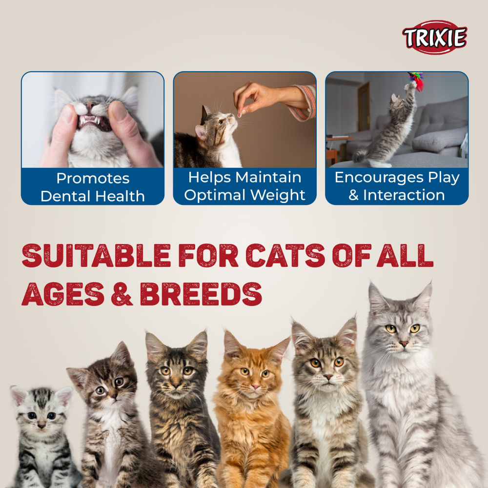 Trixie Premio Trainer Snack Mini Fish Nuggets Cat Treats — in use