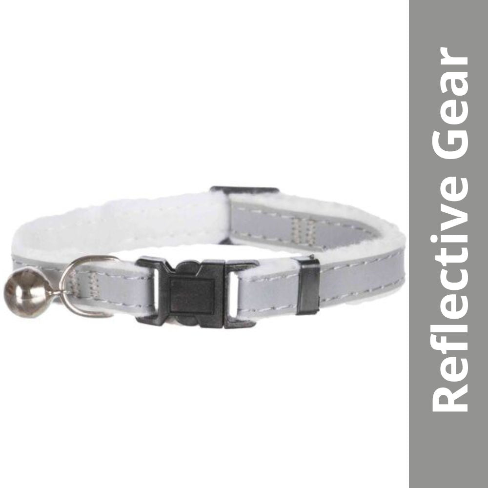 Trixie Safer Life Reflective Collar With Bell For Cats Grey