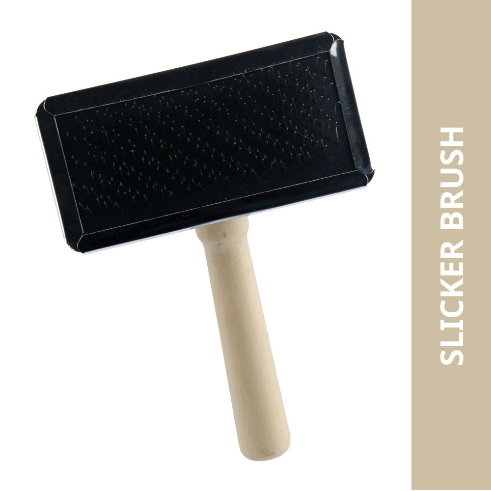 Trixie Slicker Brush With Brush Cleaner For Dogs And Cats Black