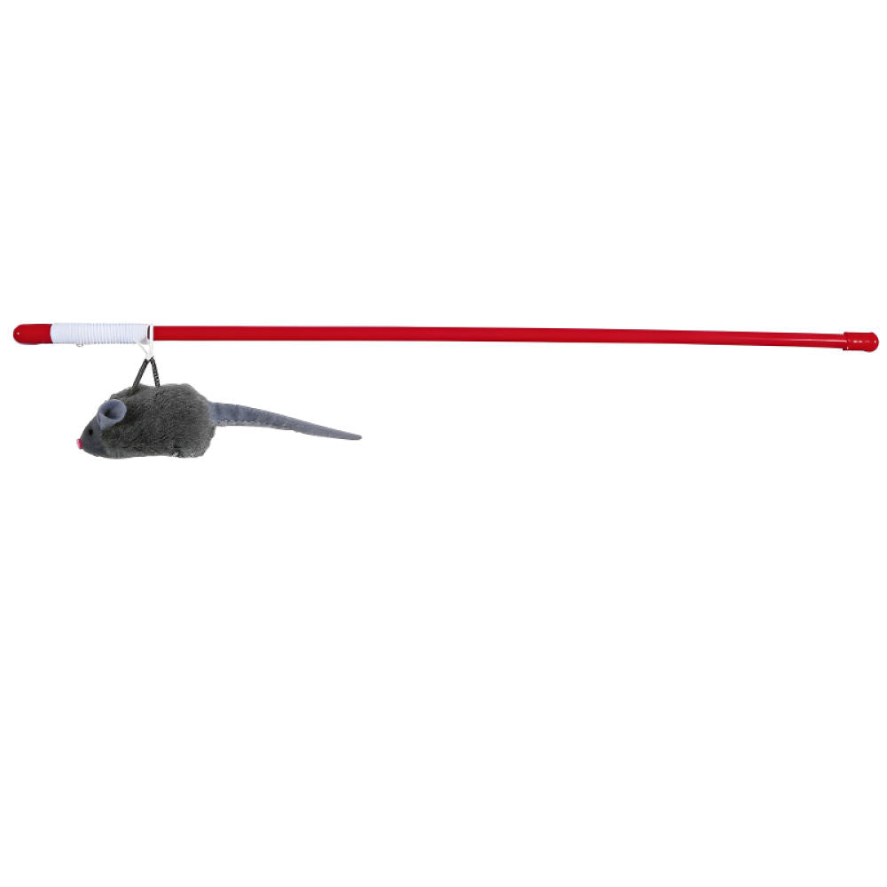 Trixie Squeaky Playing Rod Toy For Cats Grey