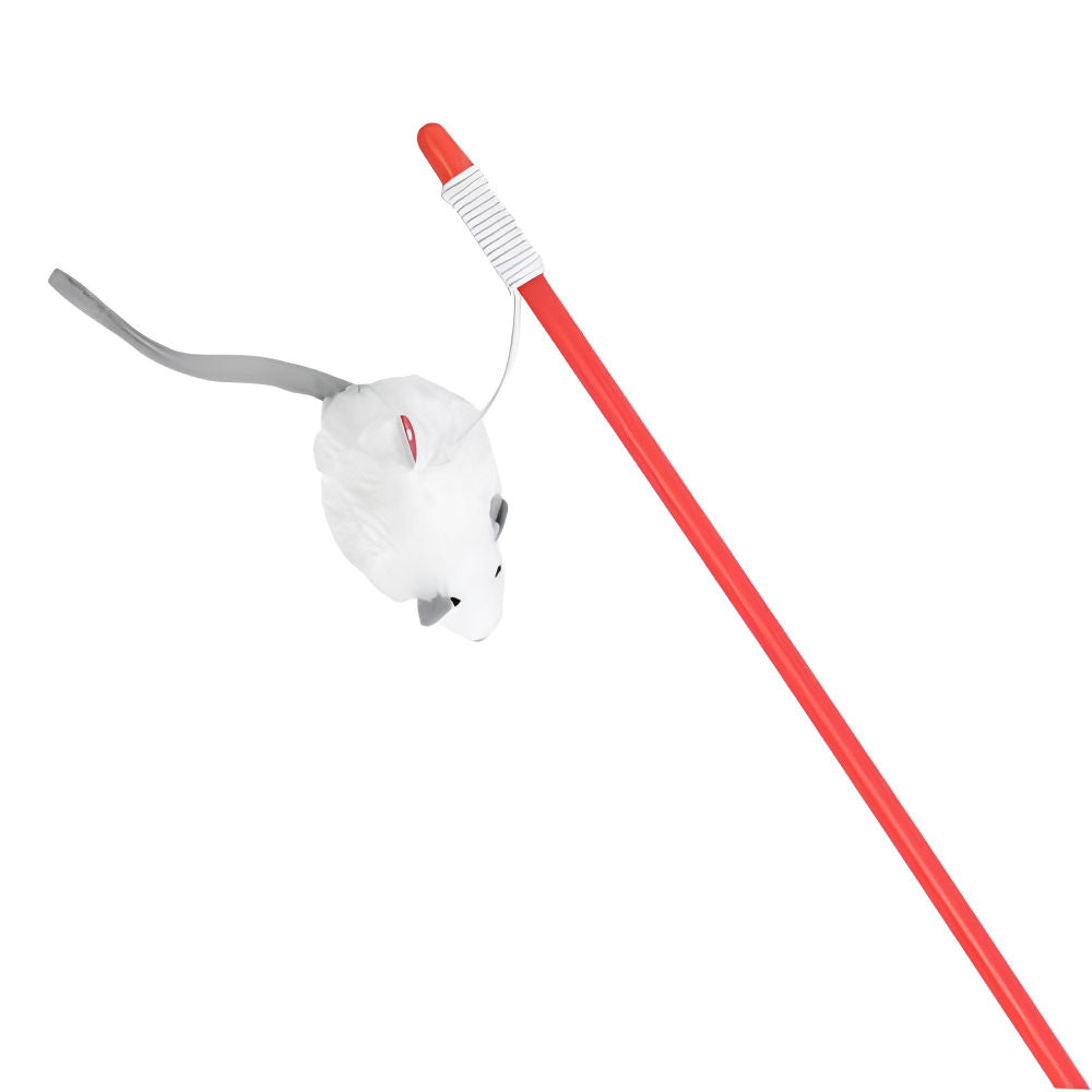 Trixie Squeaky Playing Rod Toy For Cats White