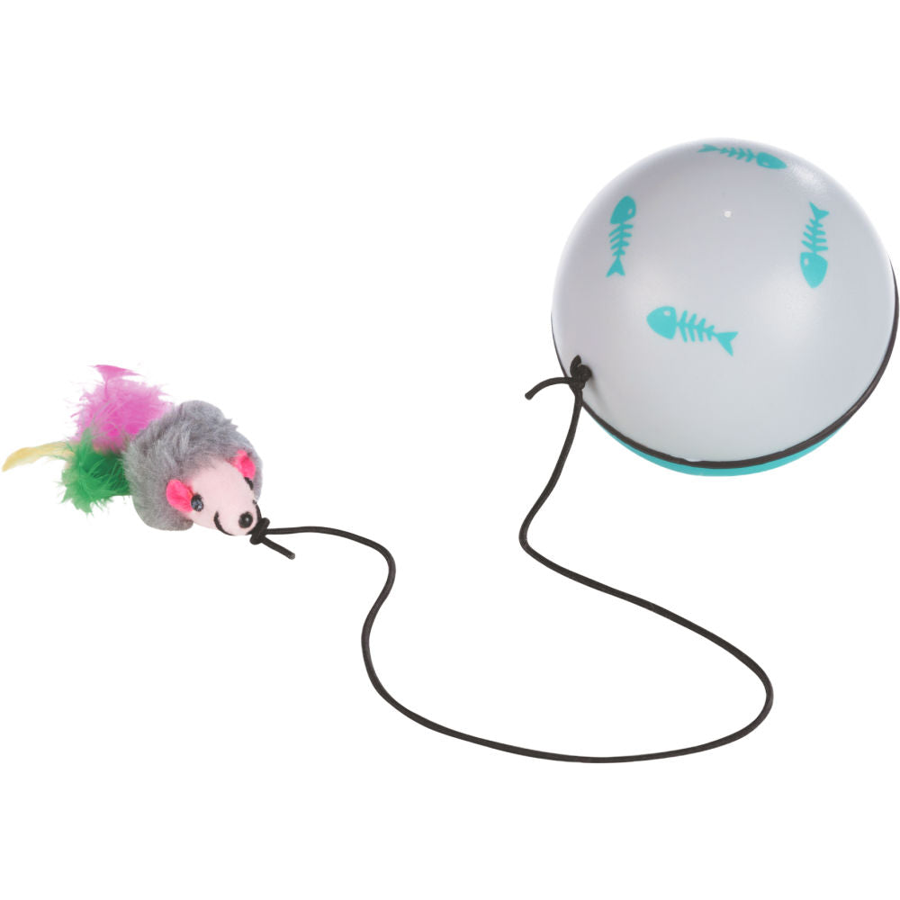Trixie Turbinio Ball with Motor and Mouse Toy for Cats — back view