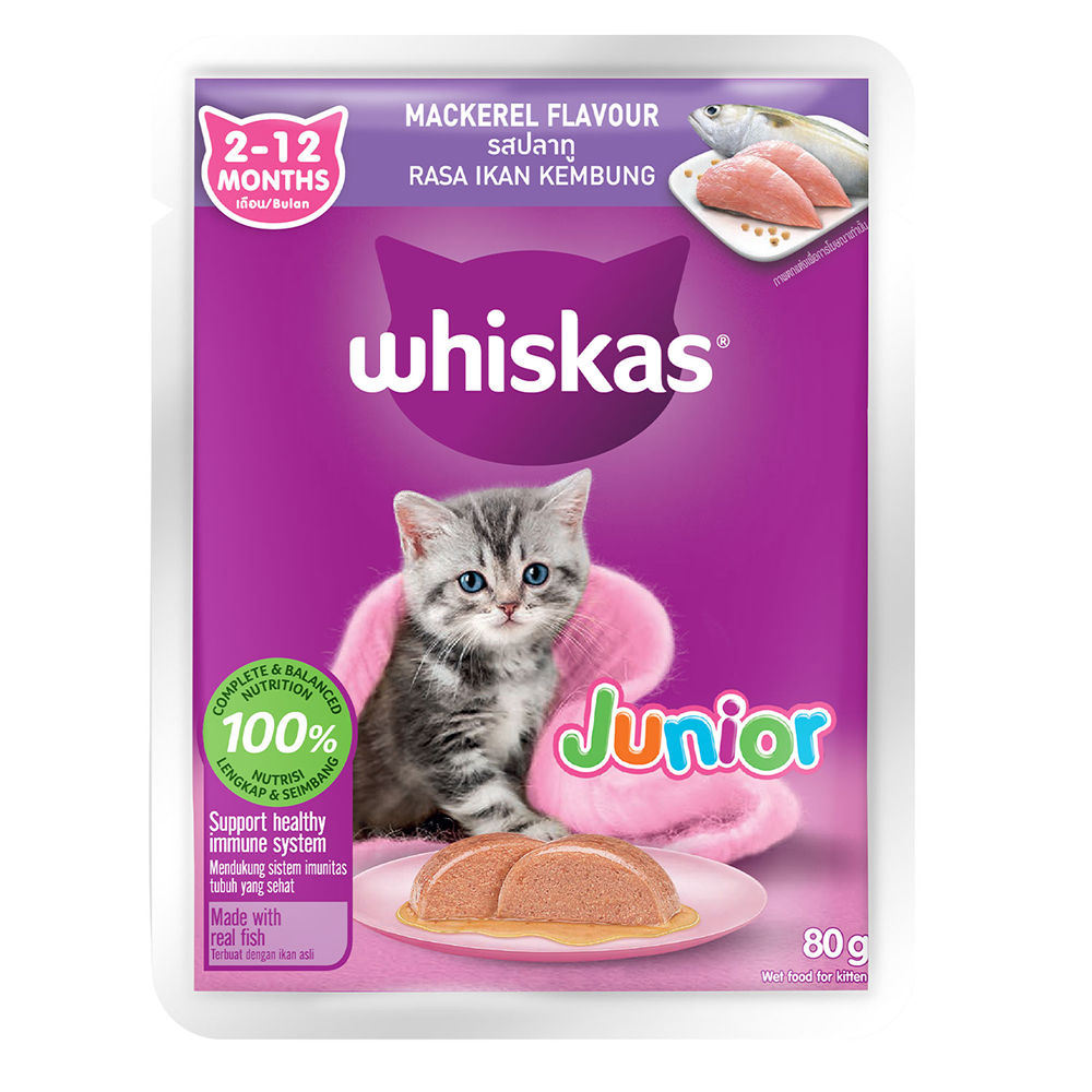 Whiskas Junior Mackeral Flavour Kitten 2 12 Months Cat Wet Food
