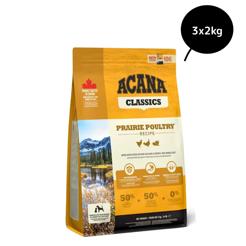 acana-classic-prairie-poultry-dog-dry-food-all-breeds-and-ages 6kg (3x2kg)