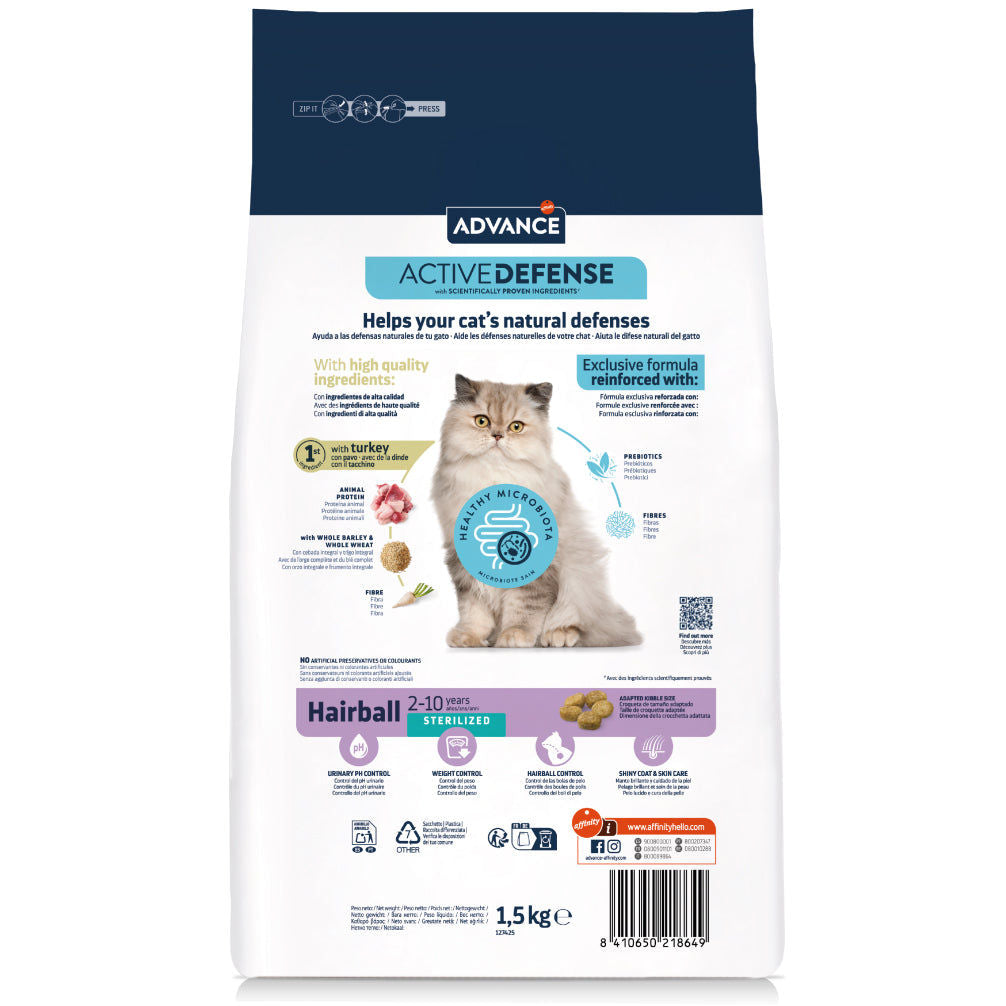 Affinity Advance Active Defense Adult Cat Dry Food Sterilized Hairball - Image 4