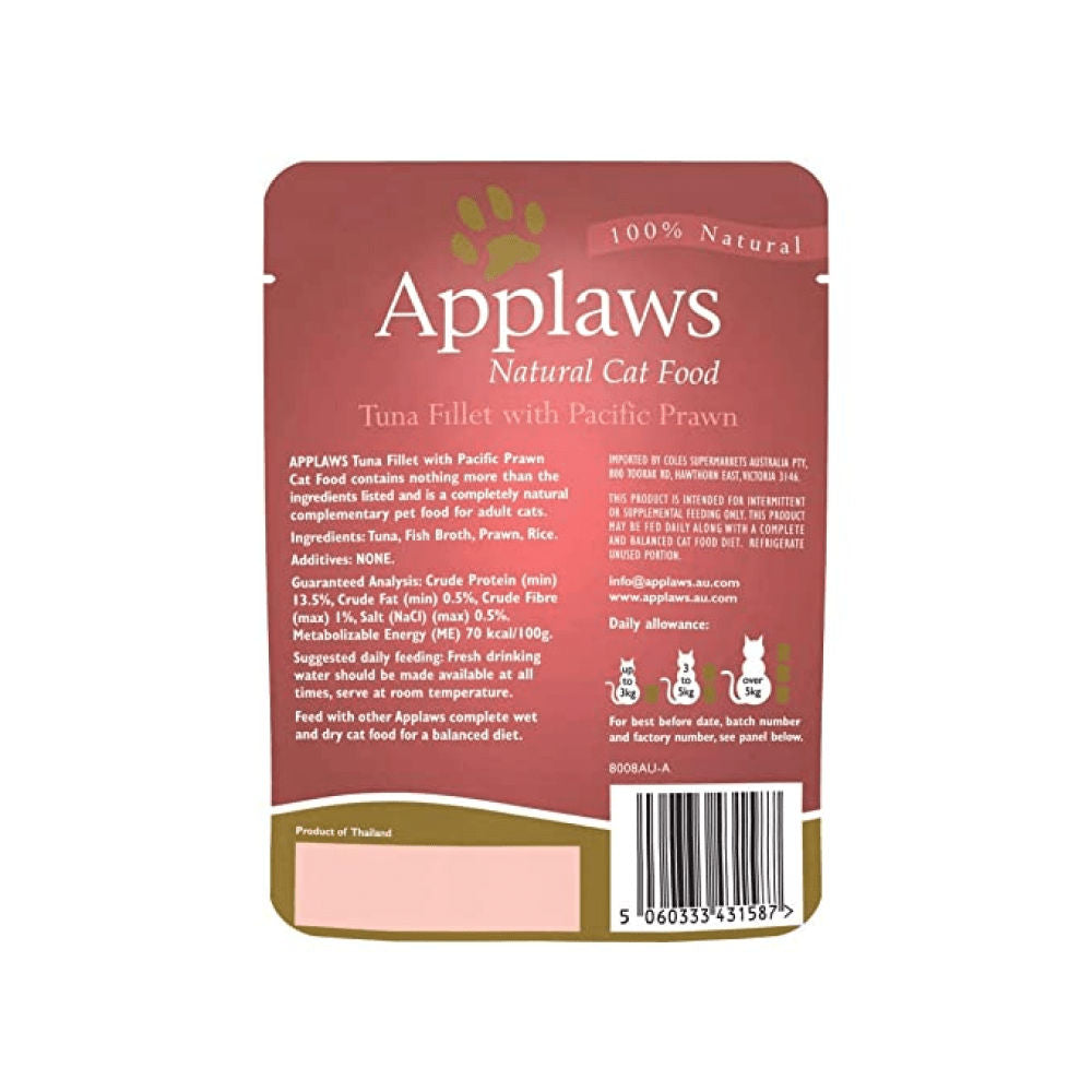 Applaws Tuna Fillet With Pacific Prawns Cat Pouch Wet Food Bgb - Image 4