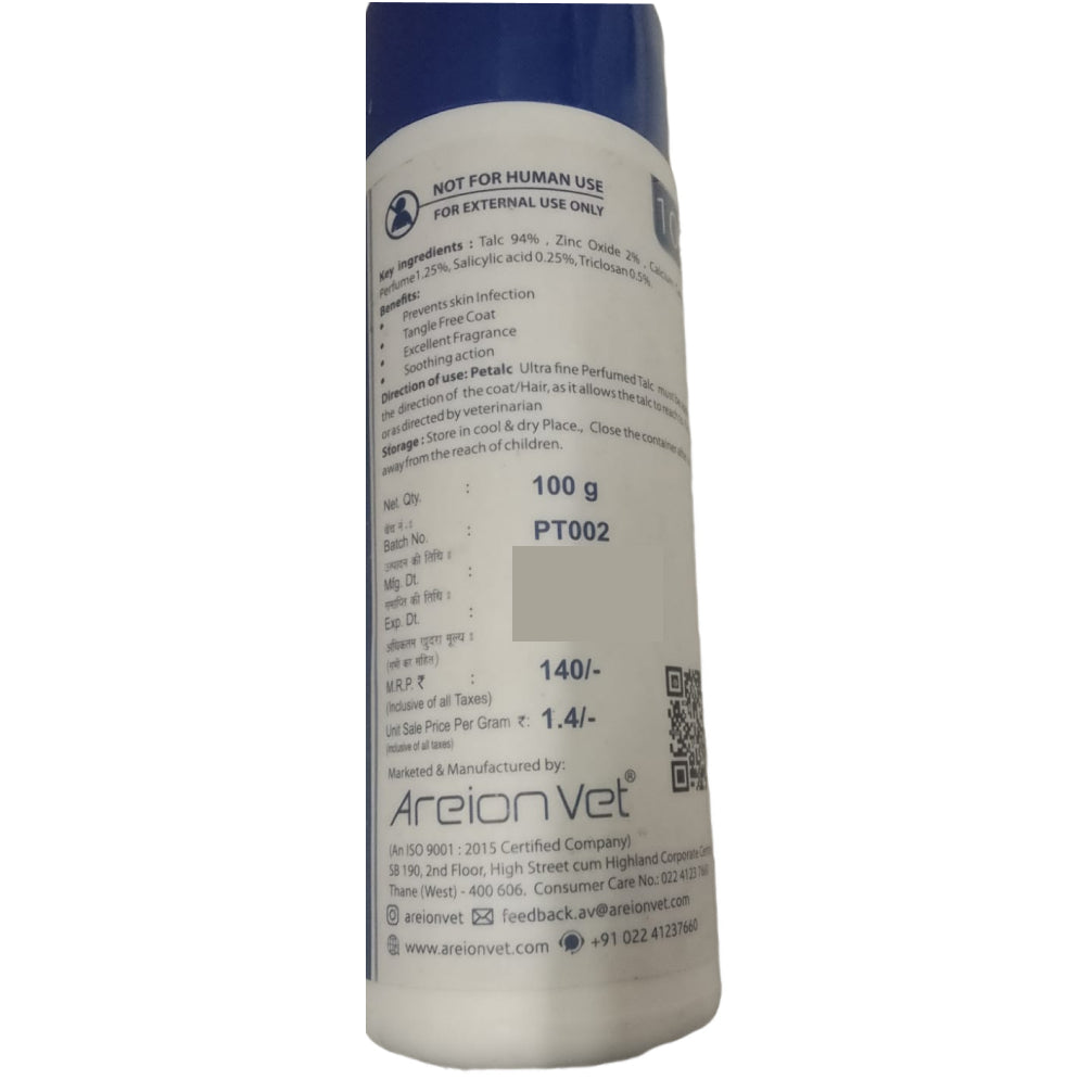 Areion Vet Petalc Ultrafine Talc for Dogs and Cats — side view