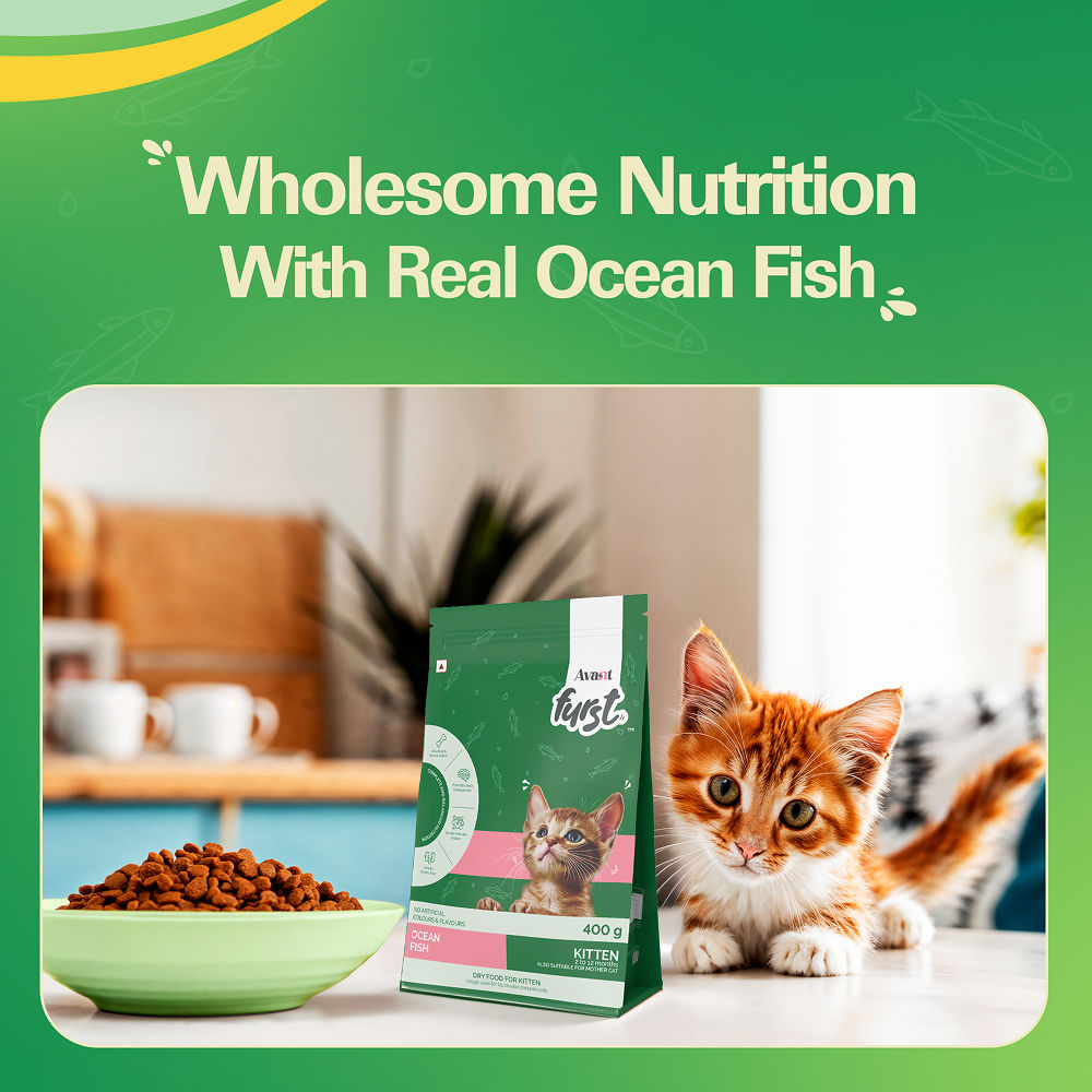 Avant Furst Ocean Fish Flavour Kitten Cat Dry Food — back view