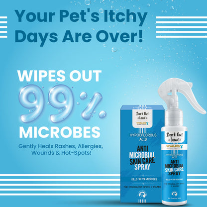 Bark Out Loud Anti Microbial Skin Spray for Dogs and Cats — back view