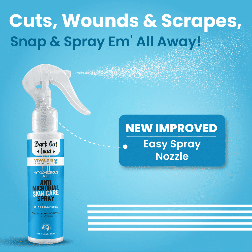 Bark Out Loud Anti Microbial Skin Spray for Dogs and Cats — detail shot
