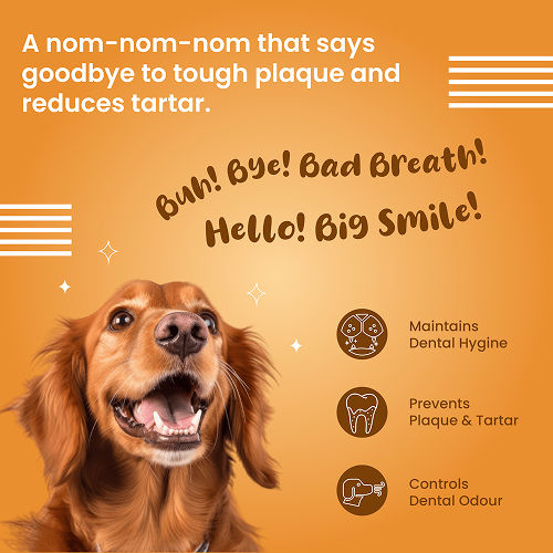 Bark Out Loud by Vivaldis Dental Sticks Dog Treats — in use