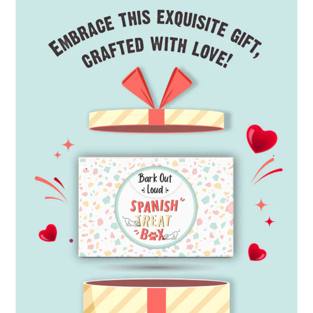 Bark Out Loud by Vivaldis Prefect Gifting Spanish Treat Box for Dogs — back view