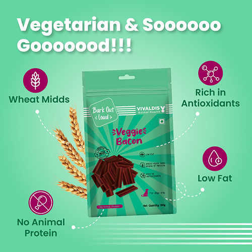 Bark Out Loud by Vivalidis Veggie Bacon Vegan Spanish Dog Treats — side view