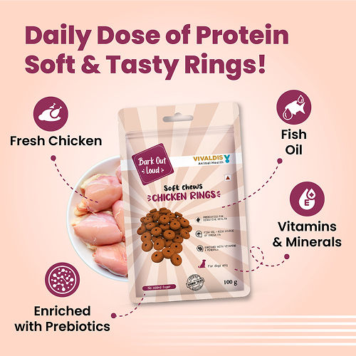 Bark Out Loud Chicken Rings Soft Chews Dog Treats — side view