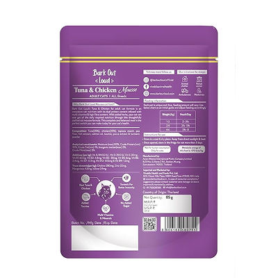Bark Out Loud Fresh Tuna & Chicken Mousse Cat Wet Food — side view