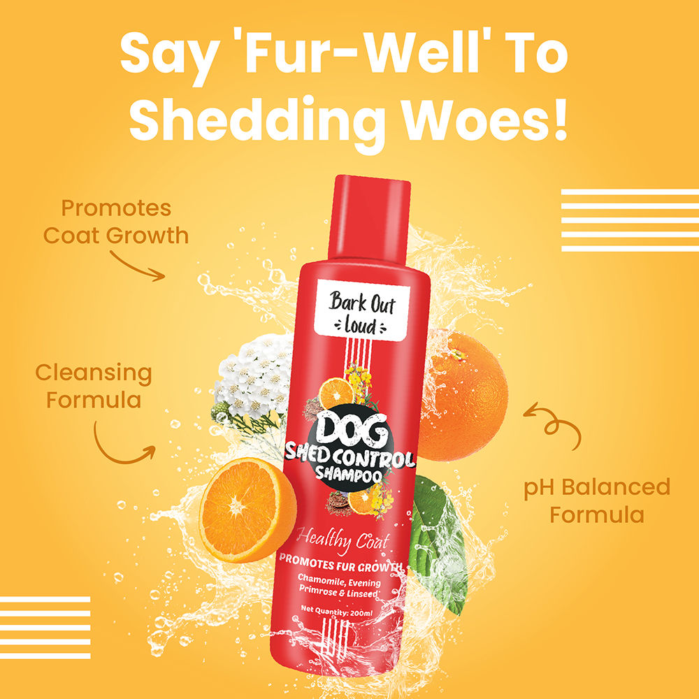 Bark Out Loud Healthy Coat Shed Control Shampoo for Dogs — side view