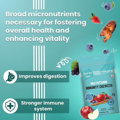 Bark Out Loud Immunity Multi Vitamin Chew Stix for Dogs and Cats — back view