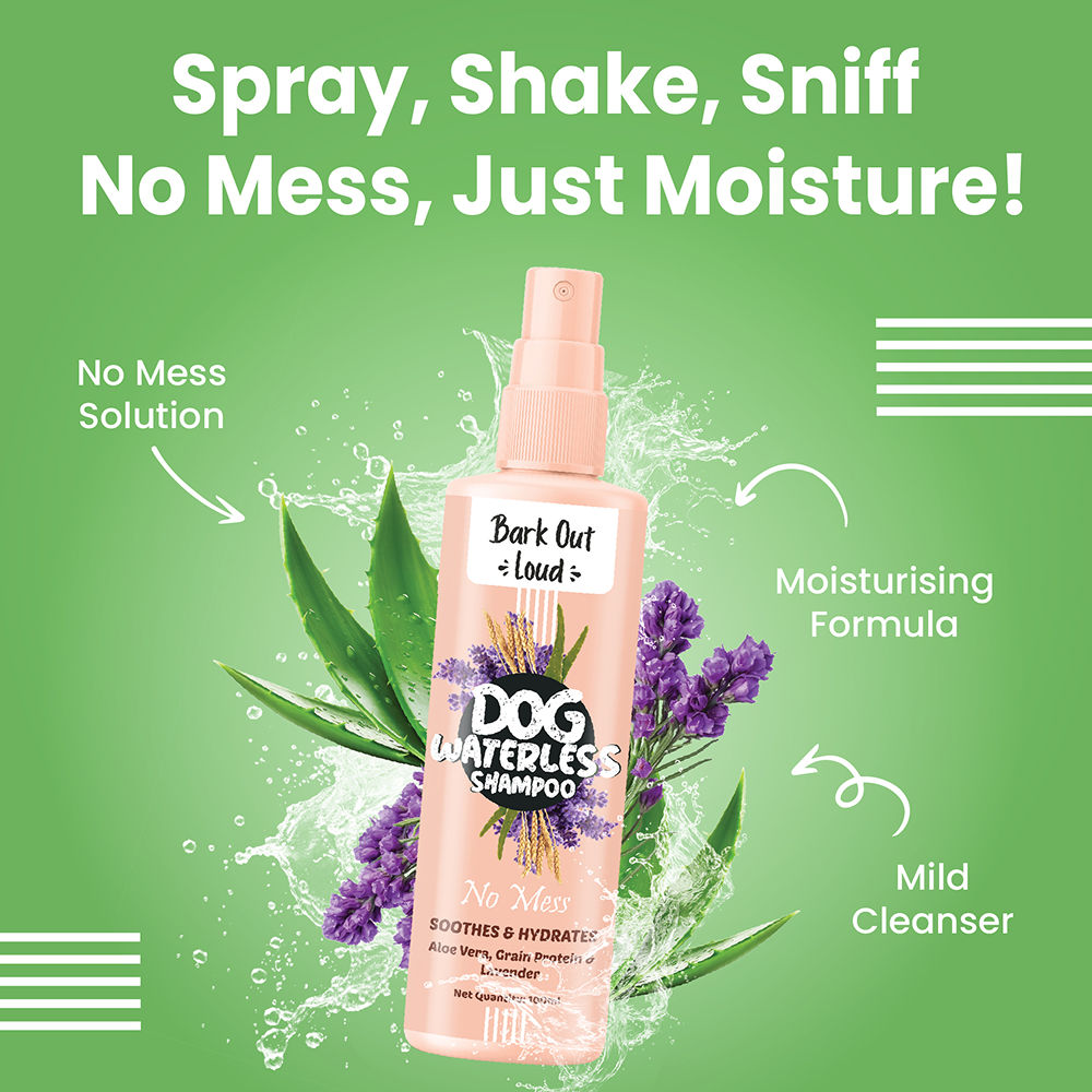 Bark Out Loud No Mess Waterless Dry Shampoo for Dogs — side view