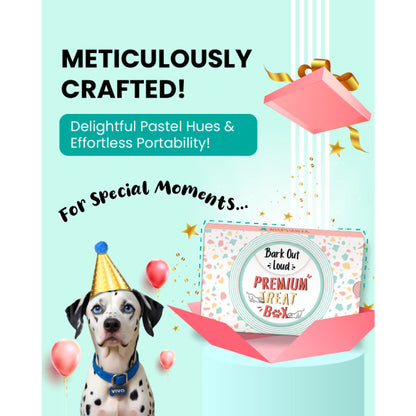 Bark Out Loud Premium Treat Box Chicken and Fish Dog Treat — back view