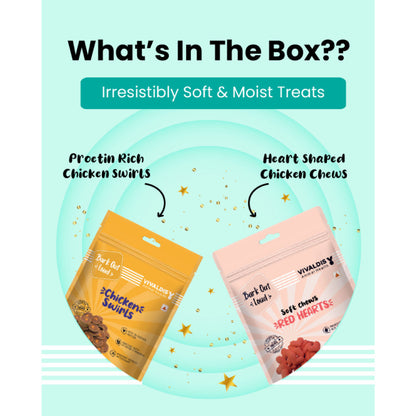 Bark Out Loud Premium Treat Box Chicken and Fish Dog Treat — detail shot