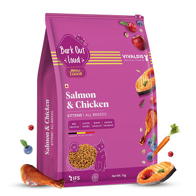 Bark Out Loud Salmon and Chicken Kitten Dry Food — side view