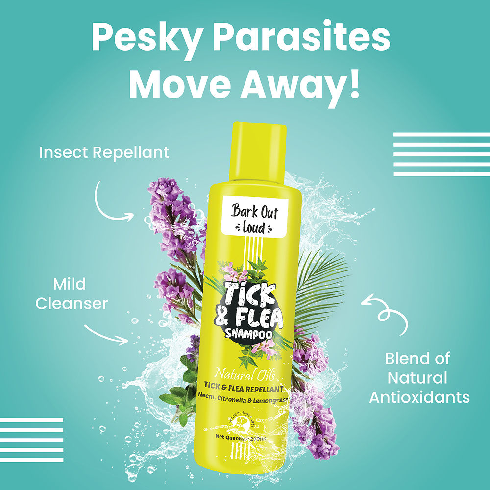 Bark Out Loud Tick & Flea Shampoo for Dogs and Cats — side view