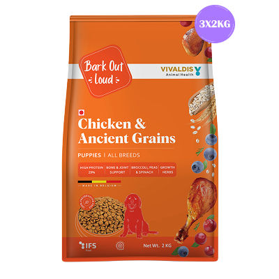 bark-out-loud-chicken-ancient-grains-puppy-dog-dry-food 6kg (3x2kg)