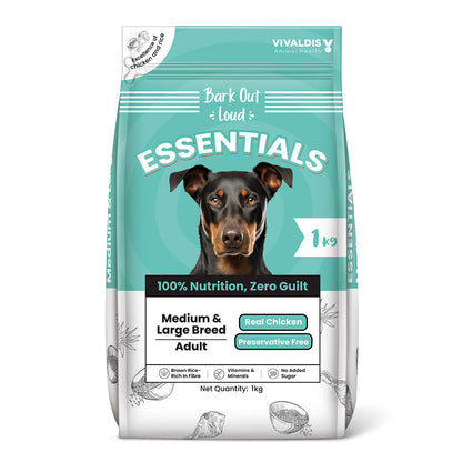Bark Out Loud Essentials Real Chicken Medium and Large Breed Adult Dog Dry Food — back view