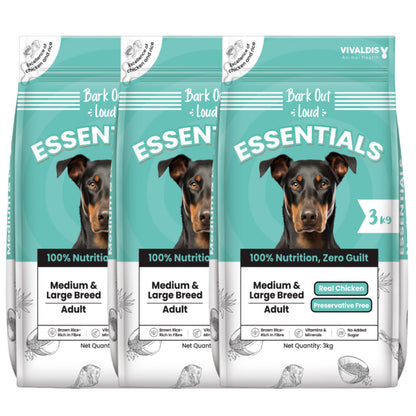 Bark Out Loud Essentials Real Chicken Medium and Large Breed Adult Dog Dry Food — detail shot