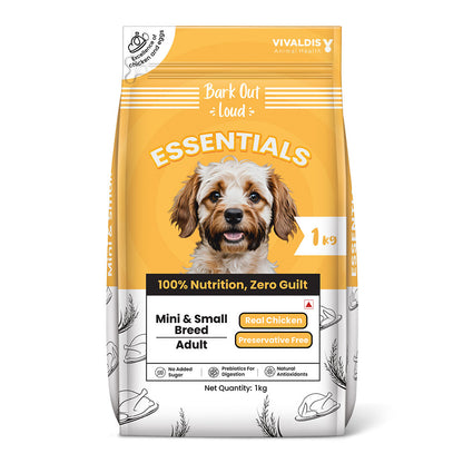 Bark Out Loud Essentials Real Chicken Mini and Small Breed Adult Dog Dry Food — back view