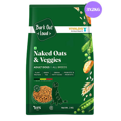 bark-out-loud-naked-oats-veggies-veg-adult-dog-dry-food 6kg (3x2kg)