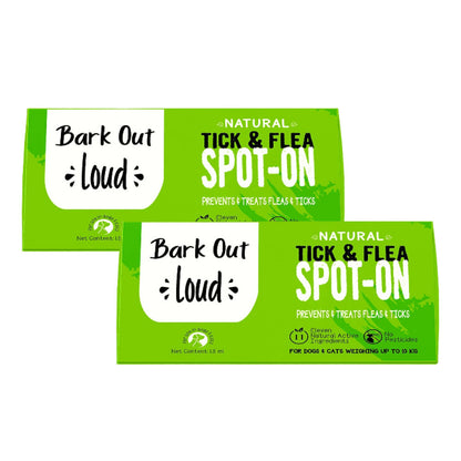 Bark Out Loud Natural Tick & Fleas Spot On Solution for Dogs and Cats — detail shot