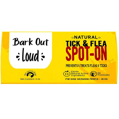 Bark Out Loud Natural Tick & Fleas Spot On Solution for Dogs and Cats — back view