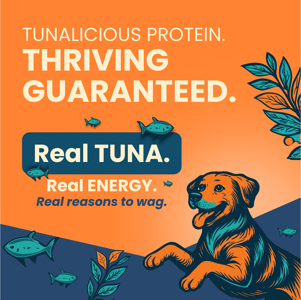 Bark Out Loud Thrive Tuna Flavour Adult Dog Dry Food — in use