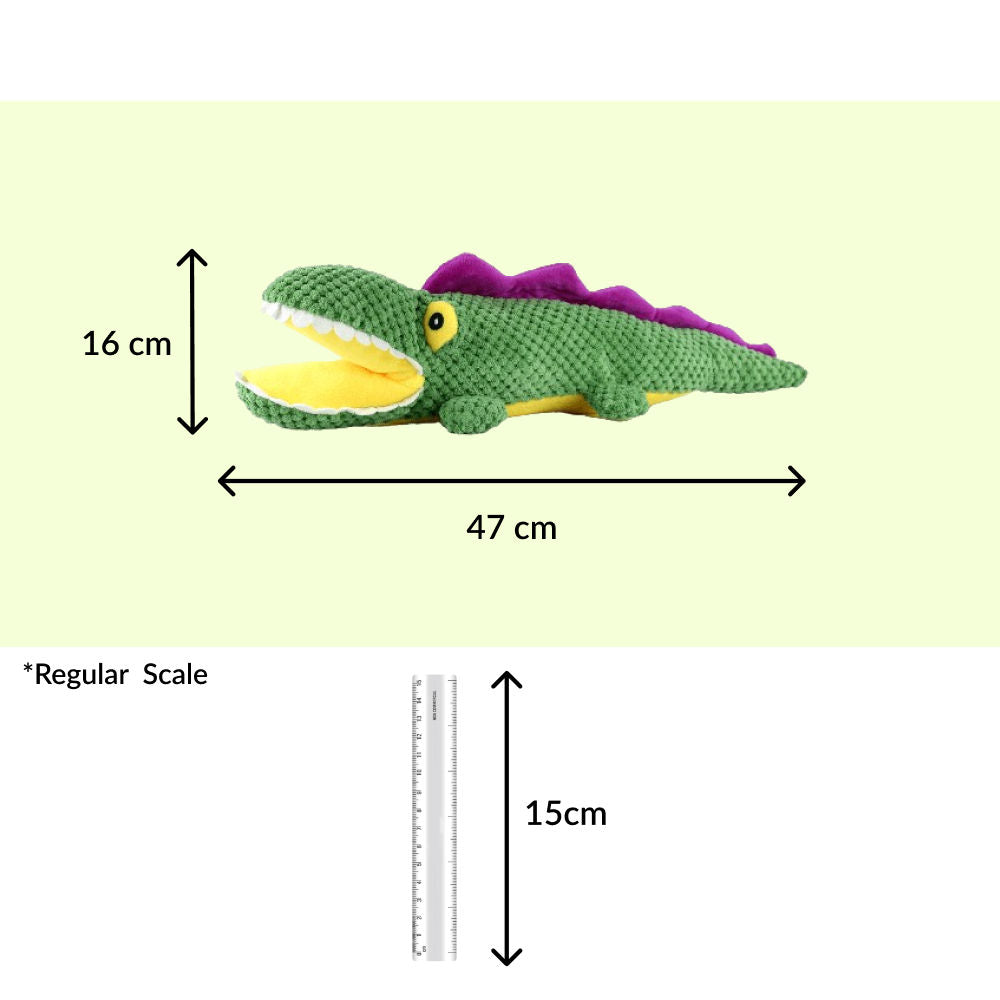 Barkbutler Aly The Gator Plush Toy for Dogs | For Medium Chewers — side view